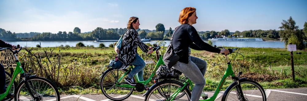 Radfahren am Rhein
