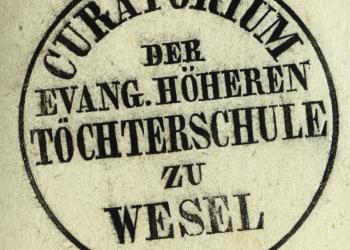 Stempel des Kuratoriums der Evangelischen Höheren Töchterschule von 1853
