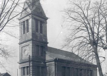 Außenansicht der evangelischen Kirche in Büderich (zwischen 1877 und1935)