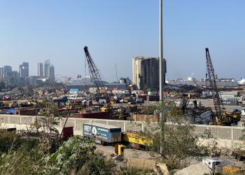 Zerstörter Hafen in Beirut (Libanon)