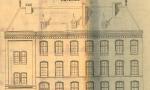 Hofseite des Schulneubaus an der Pergamentstraße 1882