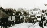 Eröffnungsfeier am 25.05.1914 im Betriebsbahnhof Rees (Foto vom Stadtarchiv Rees)