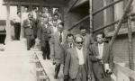 Begehung des Rohbaus mit nordrheinwestfälischen Ministerpräsidenten Fritz Steinhoff am 4. Juli 1957