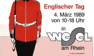 Plakat zum Englischen Tag (15 Jahre Partnerschaft Wesel-Felixstowe) 1989 