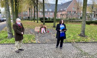 Wolfgang Jung, Vorsitzender des Jüdisch-Christlichen Freundeskreises Wesel e. V., und Bürgermeisterin Ulrike Westkamp