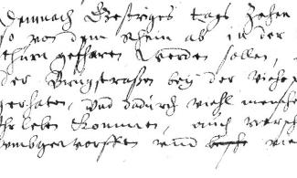 Auszug aus dem Ratsprotokoll vom 5. Juli 1642 mit dem Marginalvermerk „pulver in brandt geraten“