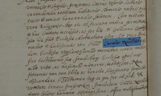 Auszug eines Schreibens des Weseler Rats zum Abschied von Charles de Nielles, Vater von Carolus Niellius (Januar 1599)