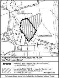 Externe Ausgleichsfläche im Plan markiert Karte mit markierter externer Ausgleichsfläche