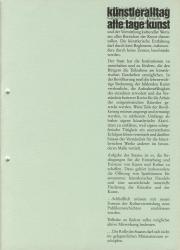 Titelblatt des Kataloges Künstleralltag - Alle Tage Kunst, Band 1