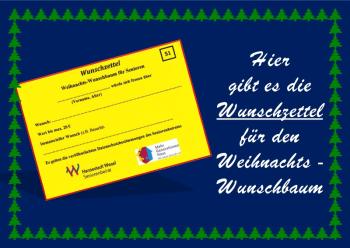 Plakat Weihnachtswunschbaum Aktion des Seniorenbeirats lila