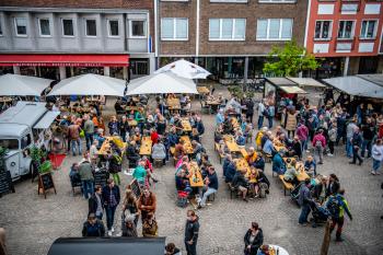 Feierabendmarkt in Wesel aus der Vogelperspektive